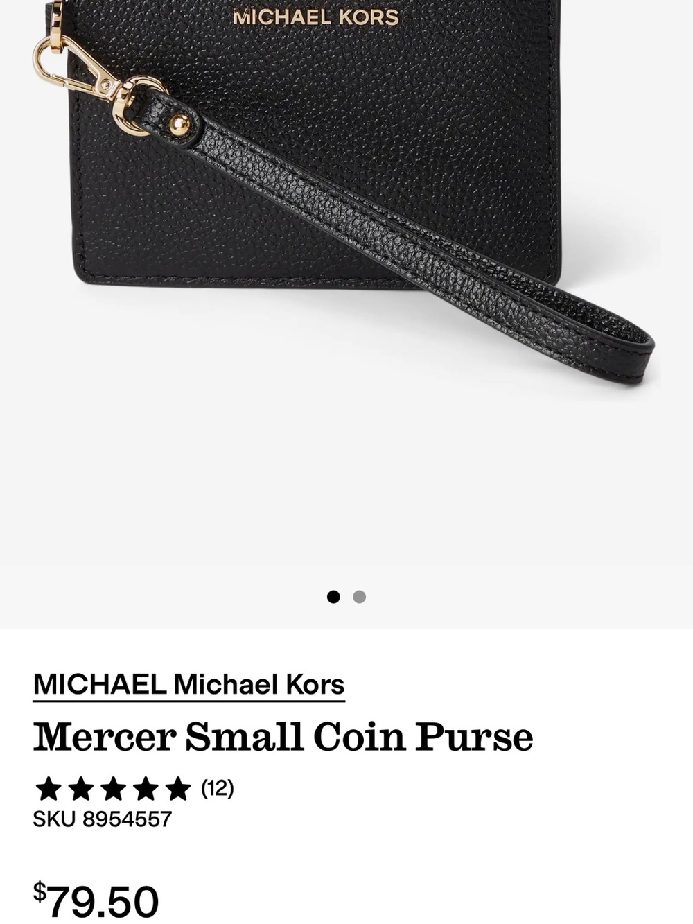 MICHAEL Michael Kors Black Mercer Small Coin Purse with Wristlet